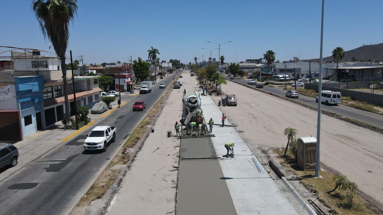 Obra del bulevar López Mateos en Los Mochis lleva 40 % de avance