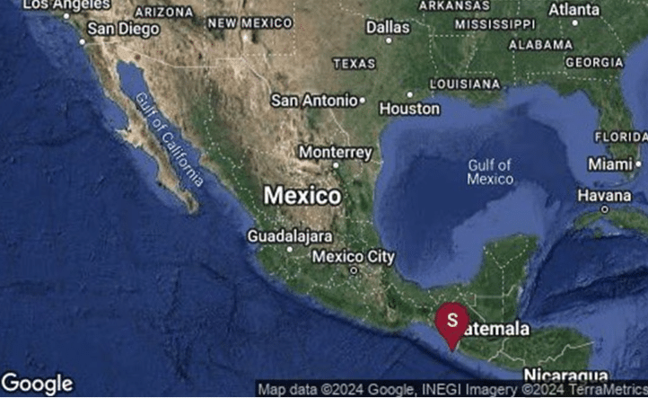 Sismo de 6.2 grados sacude a Ciudad Hidalgo, Chiapas