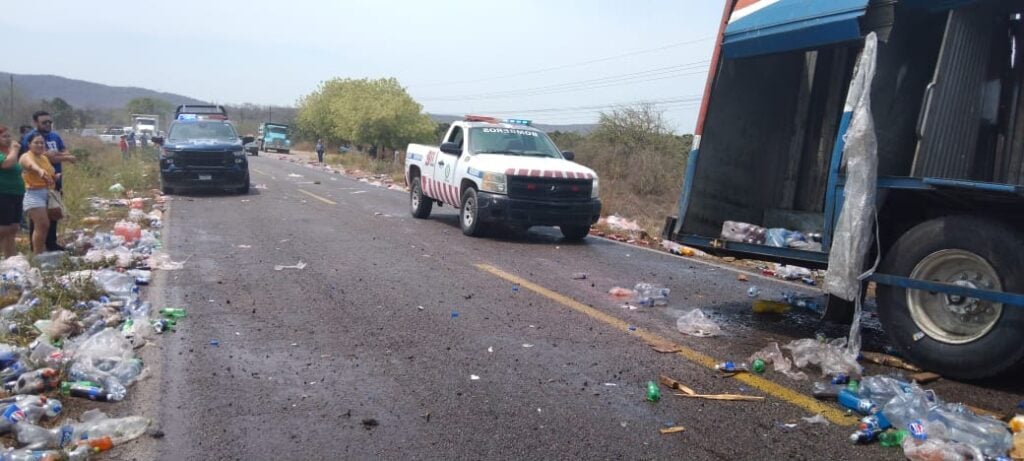 zona de accidente donde hubo rapiña