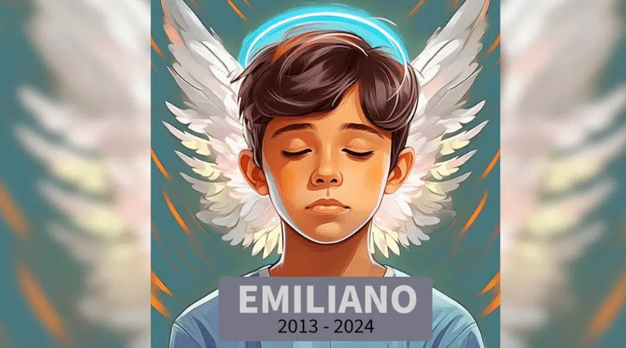 Imagen de Emiliano en forma de ángel