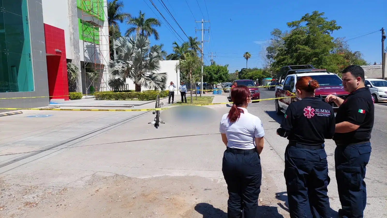 Zona asegurada donde se localiza cuerpo