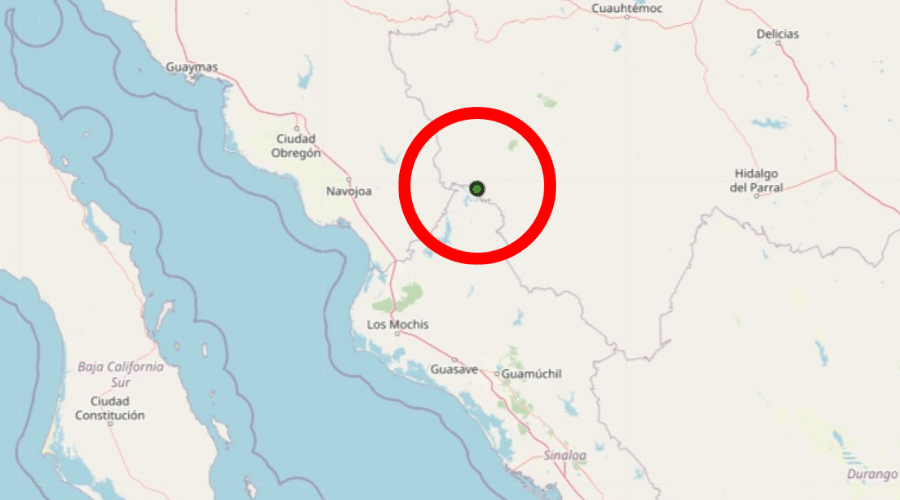 Sismo al noreste de El Fuerte