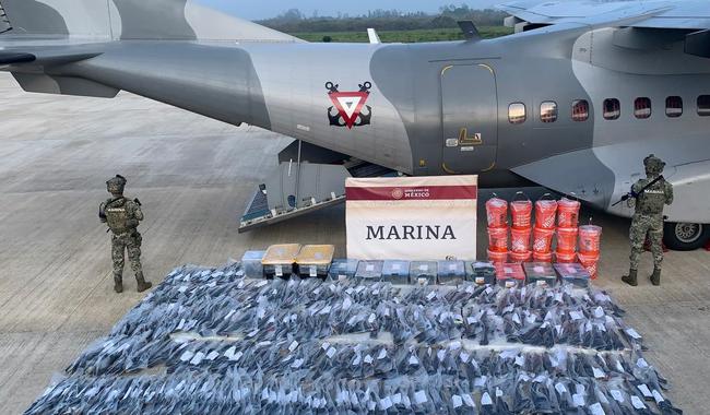 Armas decomisadas por la SEMAR en Veracruz