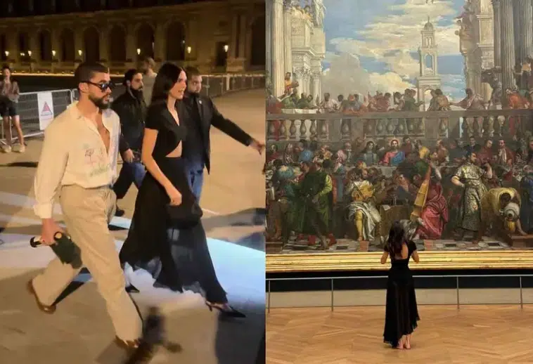 Bad Bunny y Kendall Jenner cierran el Museo del Louvre para una cita