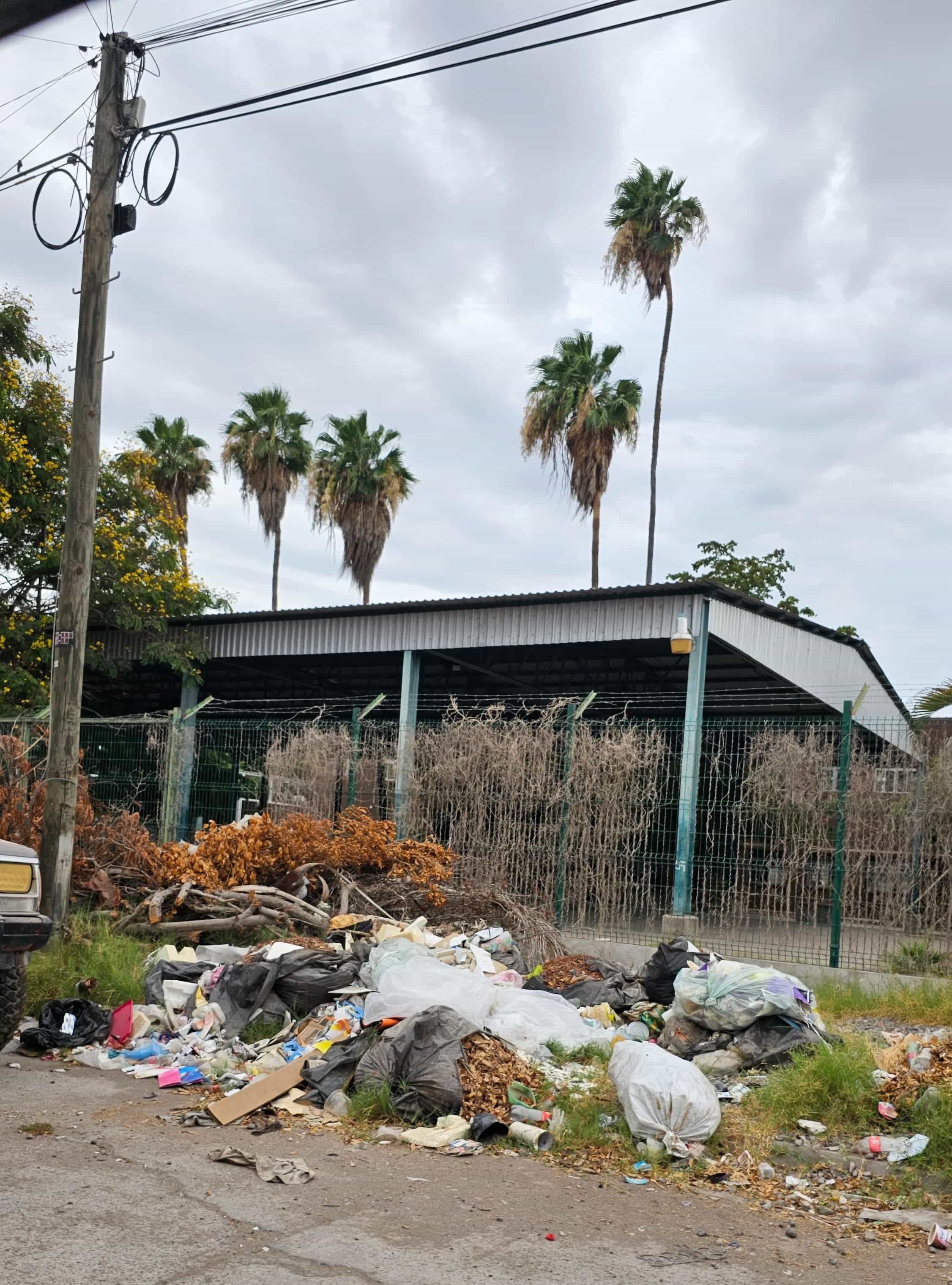 Basura en la calle de la primaria "Justo Sierra"