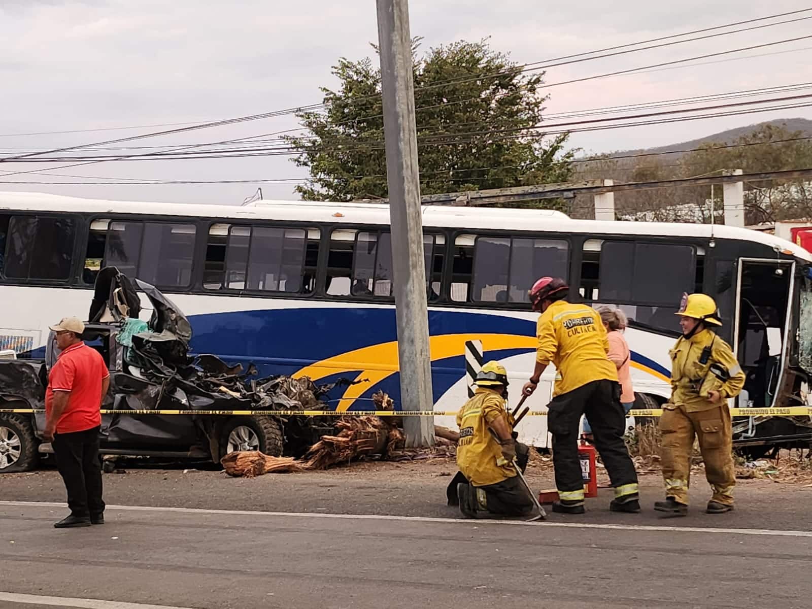 Zona delimitada en el lugar del aparatoso accidente
