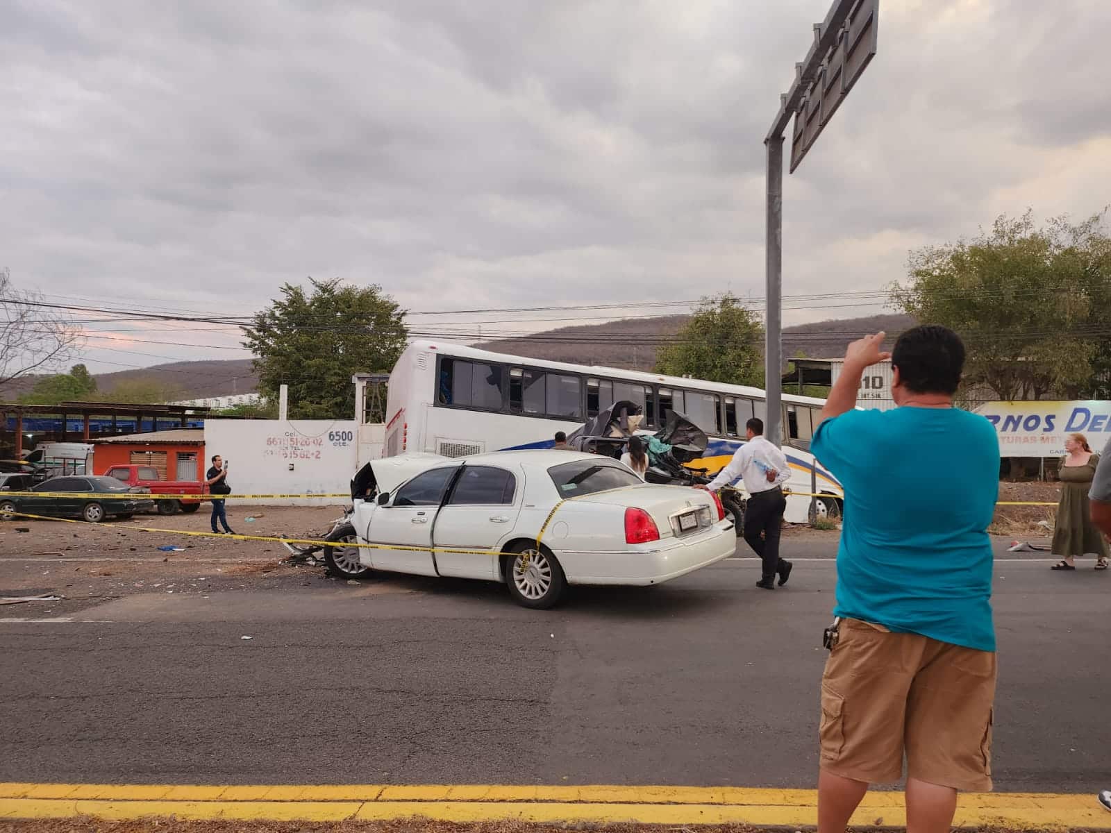 Zona delimitada en el lugar del aparatoso accidente