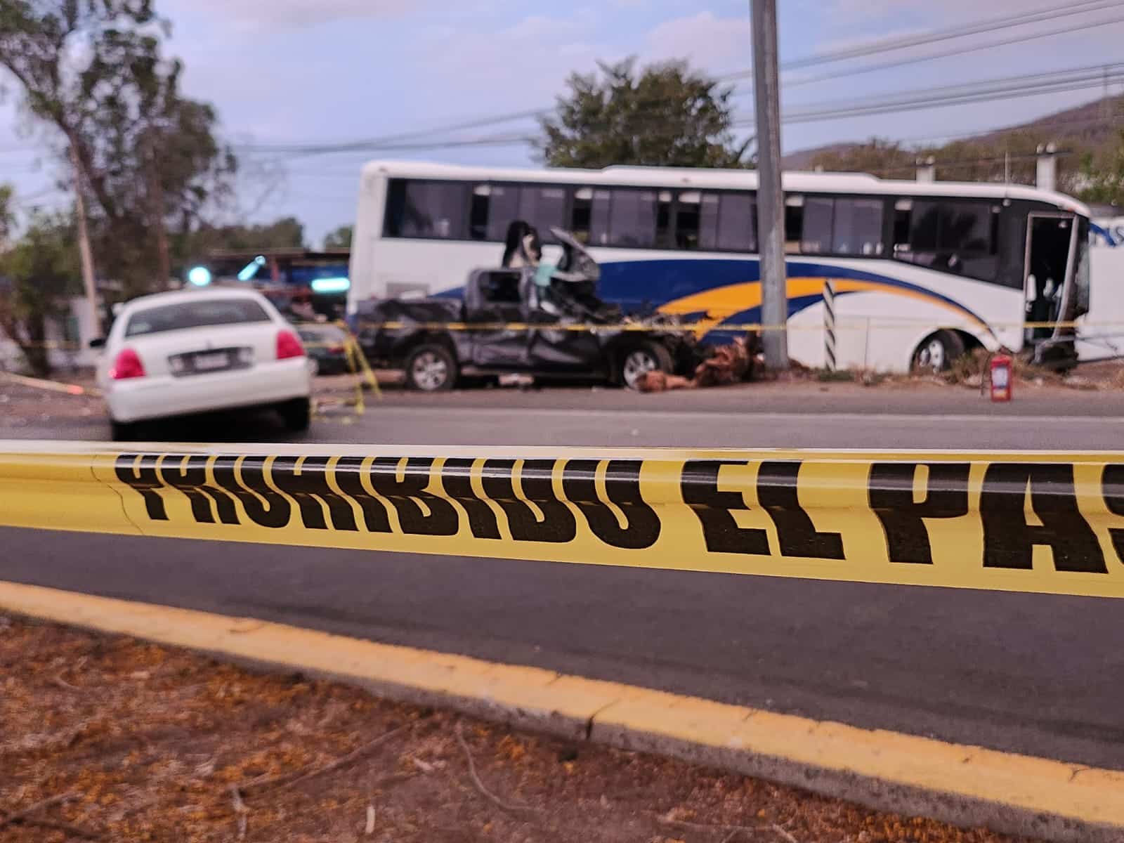 Zona delimitada en el lugar del aparatoso accidente