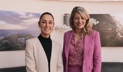 Claudia Sheinbaum y canciller de Canadá