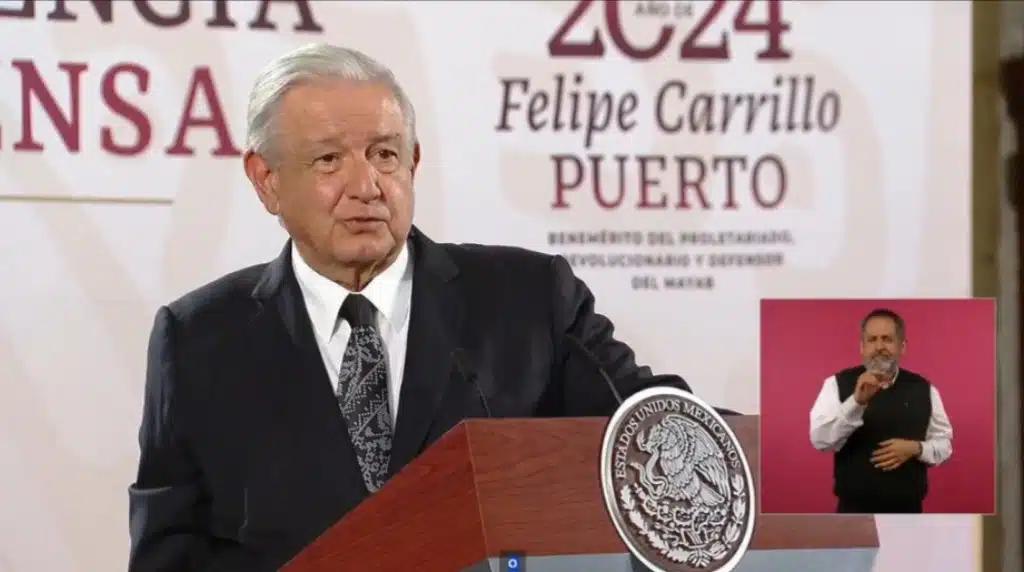 Andrés Manuel López Obrador durante su conferencia mañanera de este miércoles