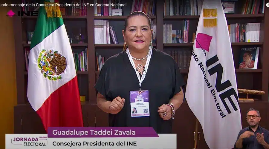 Guadalupe Taddei, conferencia al cerrar las urnas en elecciones