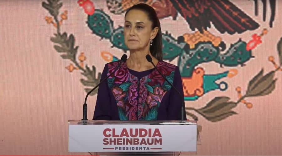 Claudia Sheinbaum durante su primer discurso