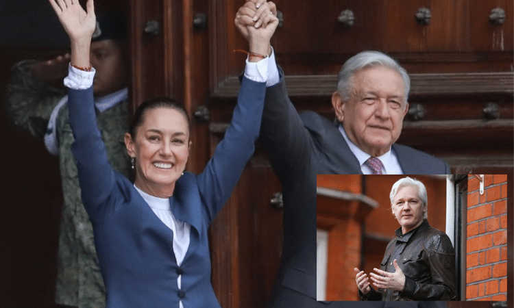 AMLO y Sheinbaum celebran liberación de Julian Assange
