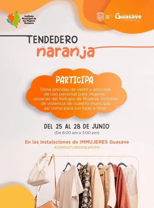 Tendedero naranja: donación de ropa en Guasave