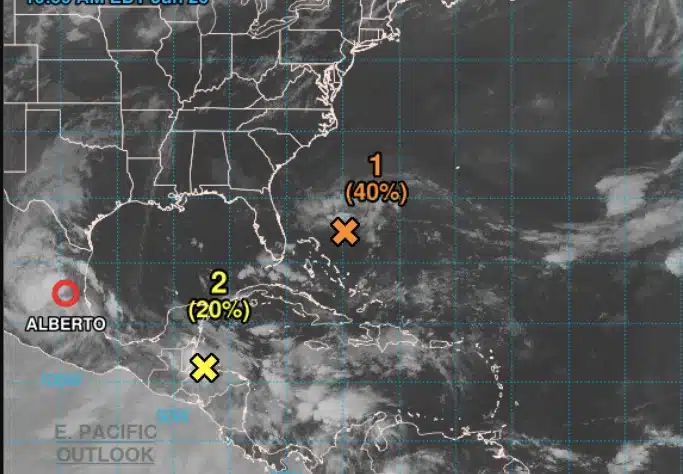 Dos sistemas acaparan la atención después de Alberto. De uno de ellos podría nacer Beryl, el próximo ciclón del Atlántico.