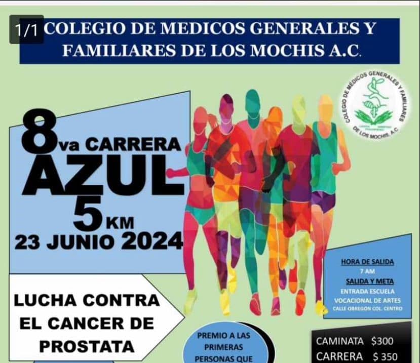 Llaman a participar en su octava gran “Carrera Azul 2024” de 5 kilómetros este domingo 23 de junio.