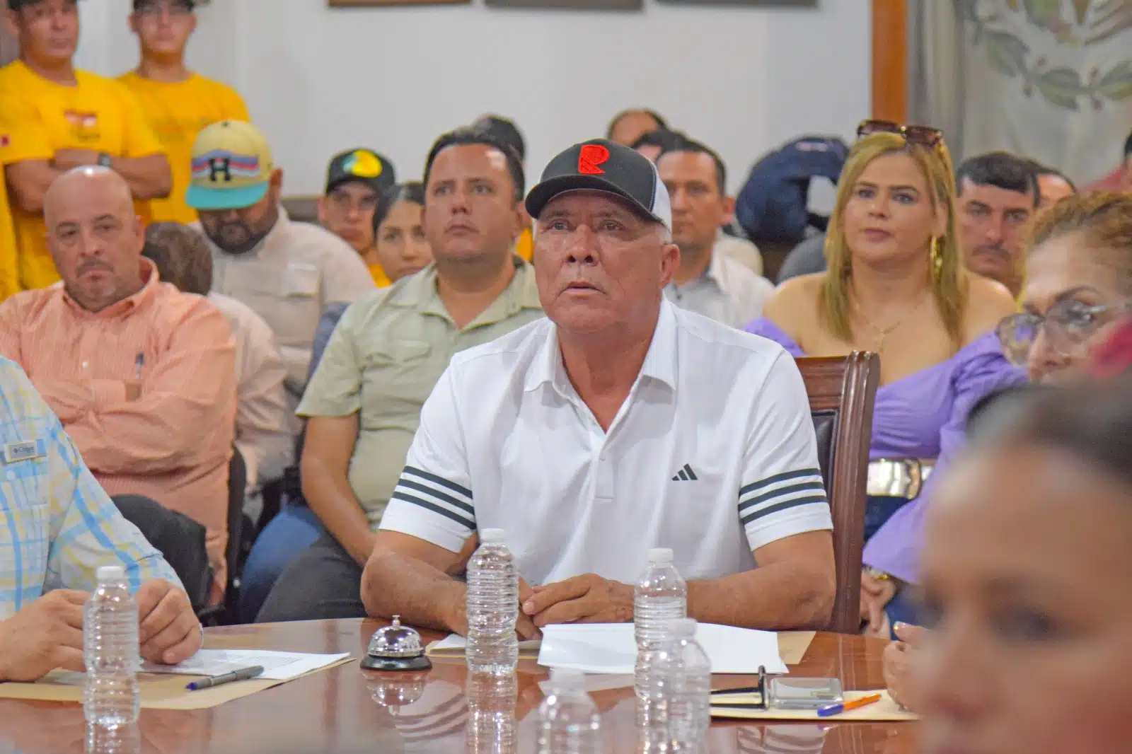 Gildardo Leyva Ortega, presidente municipal de El Fuerte, en el Consejo Municipal de Protección Civil del municipio