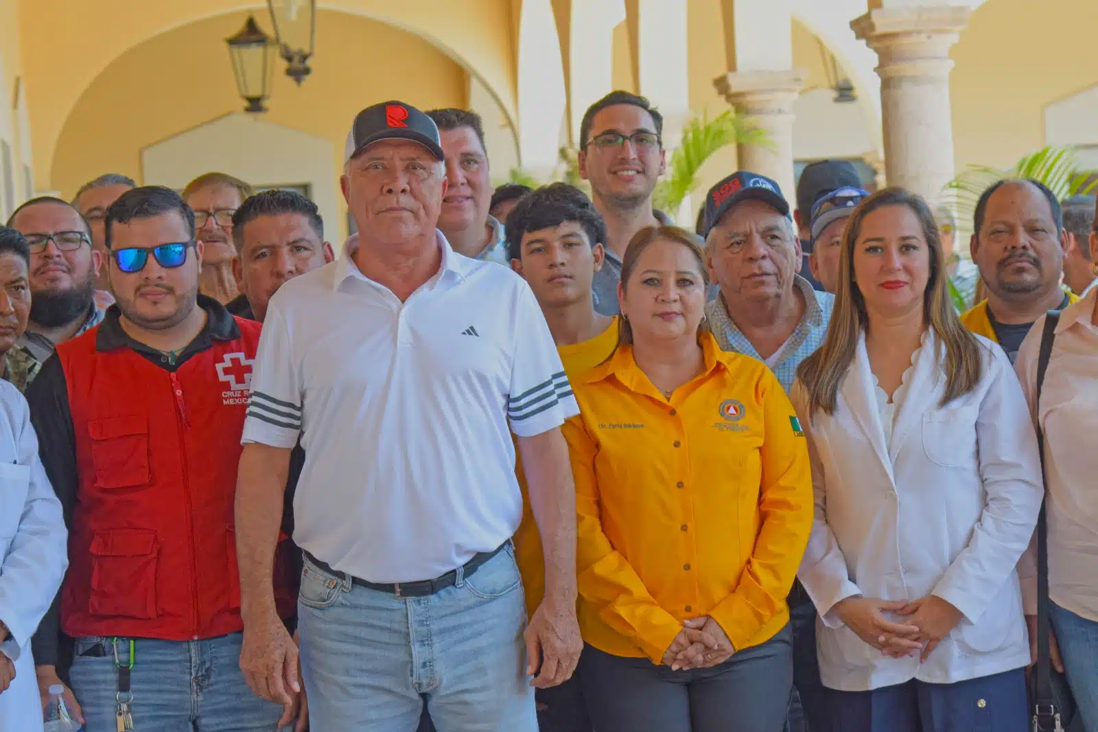 Gildardo Leyva Ortega, presidente municipal de El Fuerte, en el Consejo Municipal de Protección Civil del municipio