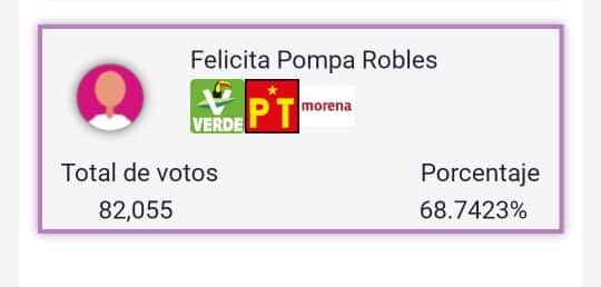 Felicita Robles conteo preliminar