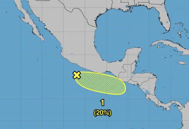 Zona de baja presión en el sur de México