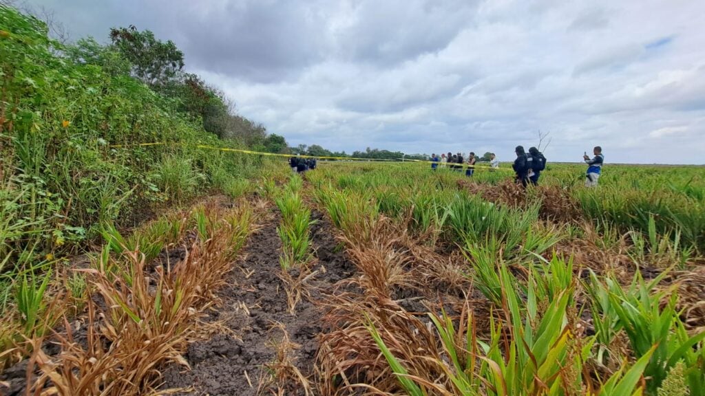 Policía acordonan la parcela donde se encontró un hombre sin vida en Costa Rica