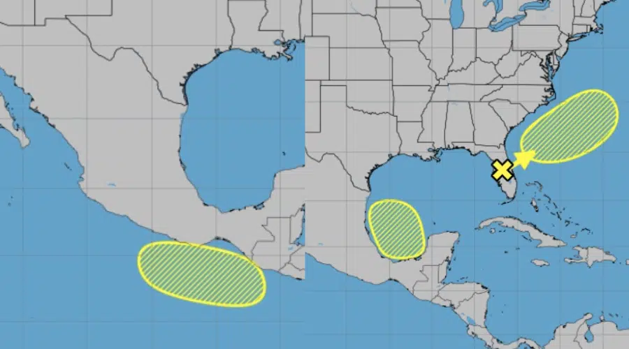 Mapa de desarrollo ciclónico para México