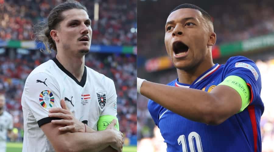 Marcel Sabitzer y Kylian Mbappé