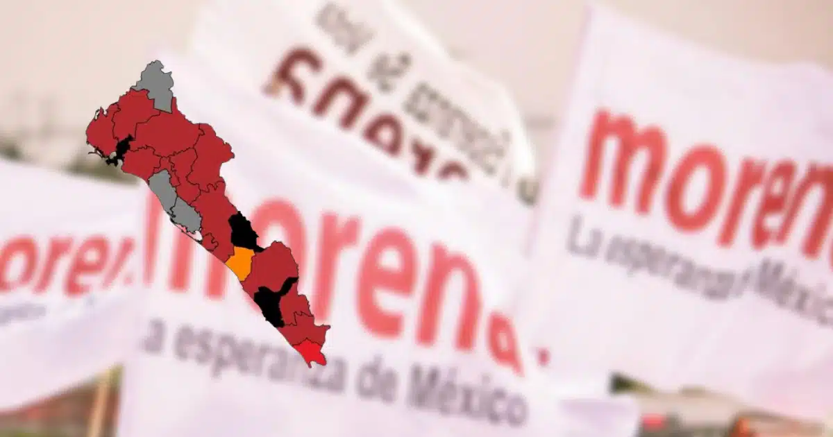 Mapa de Sinaloa donde se muestran los municipios en los que Morena lleva ventaja tras elecciones