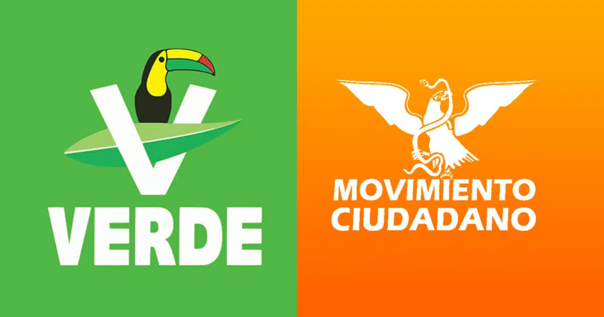 Logos de Partido Verde y Movimiento Ciudadano