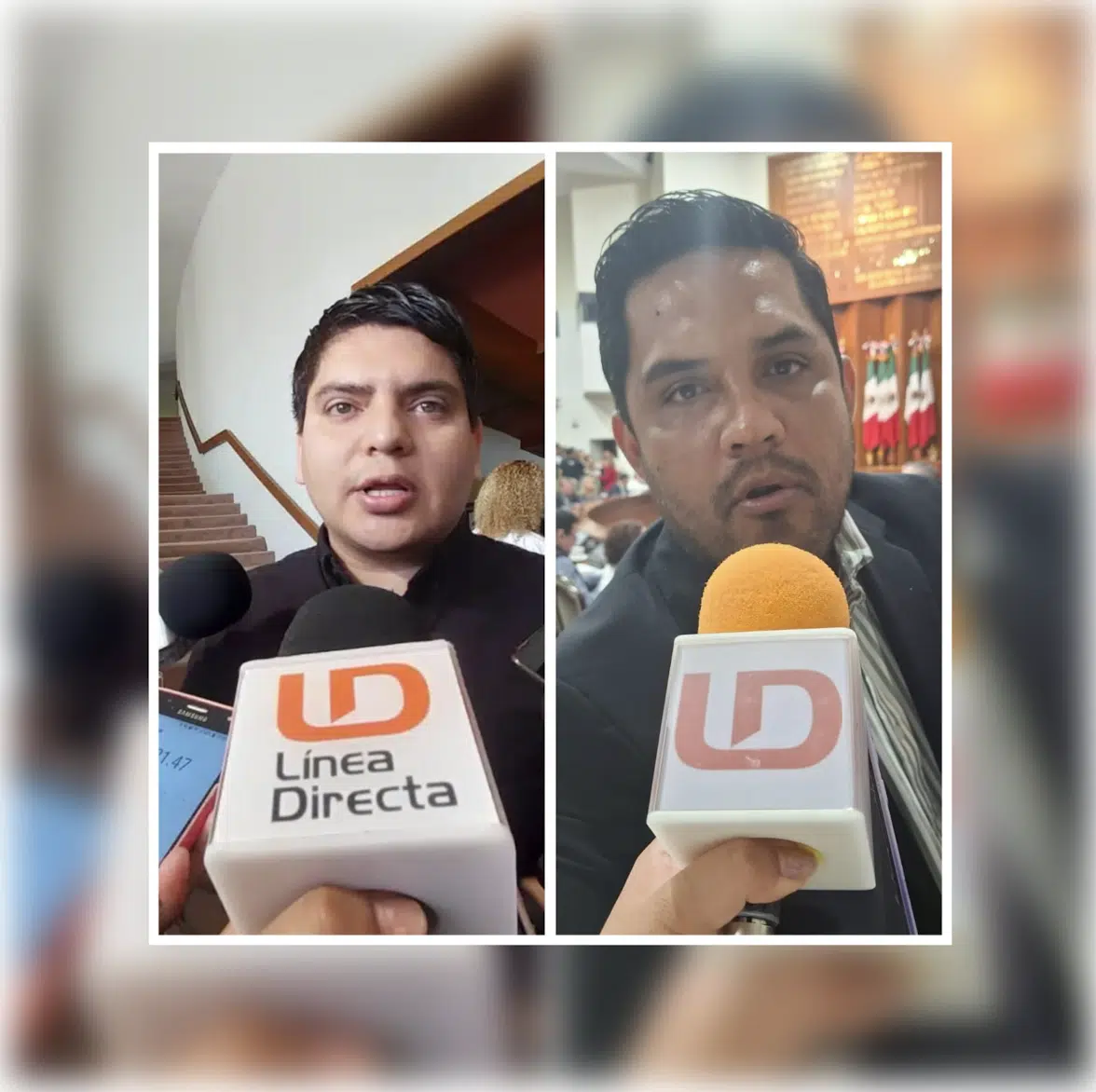 Pedro Alonso Villegas Lobo y Daniel Antonio Cisneros Castro, diputados en entrevista con Línea Directa en el Congreso del Estado de Sinaloa en Culiacán