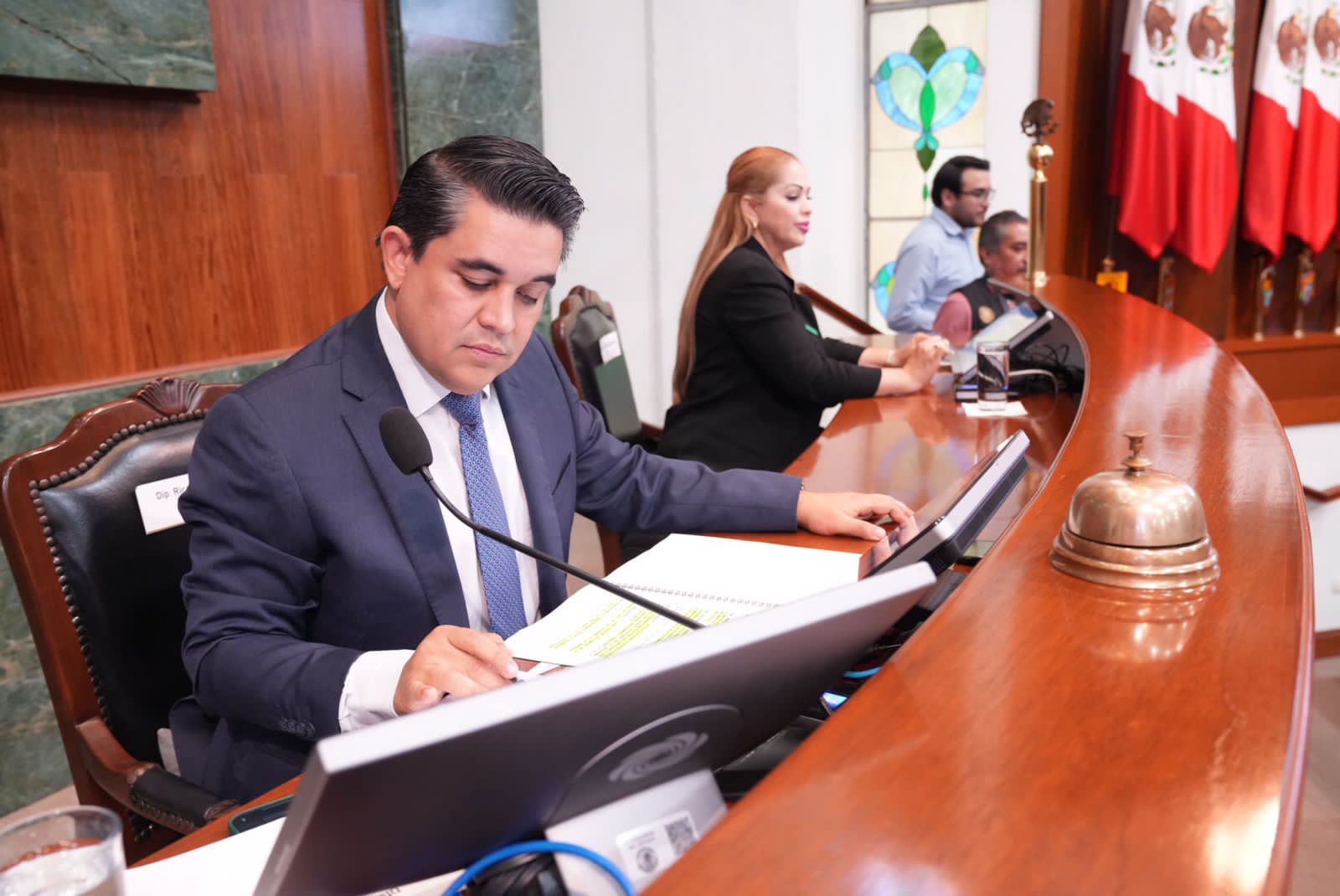 Ricardo Madrid Pérez, presidente de la Mesa Directiva, en el Congreso del Estado de Sinaloa