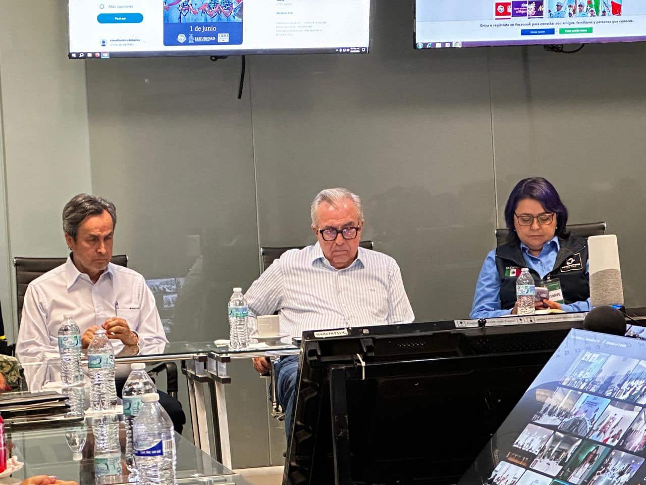 Rubén Rocha Moya en reunión con el gabinete de seguridad previo a las elecciones 2024 en Sinaloa