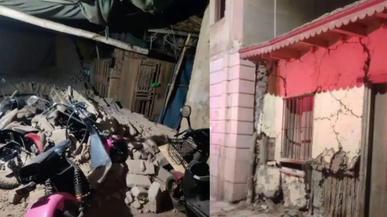 Paredes colapsadas y agrietadas tras sismo en Perú