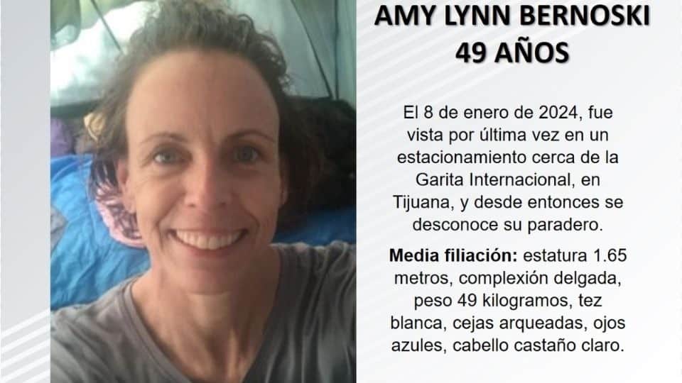 Una estadounidense desaparece en Tijuana; buscan a Amy Lynn Bernoski
