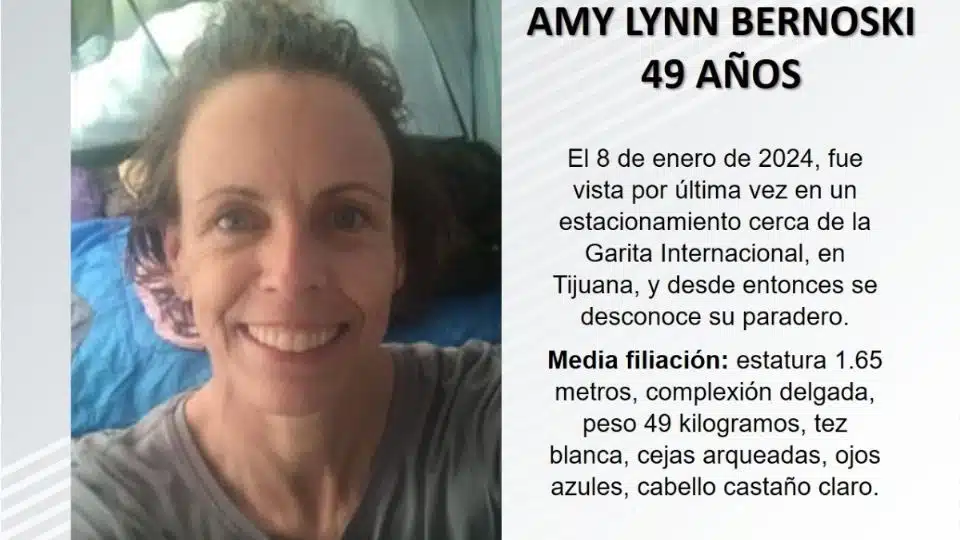 Una estadounidense desaparece en Tijuana; buscan a Amy Lynn Bernoski