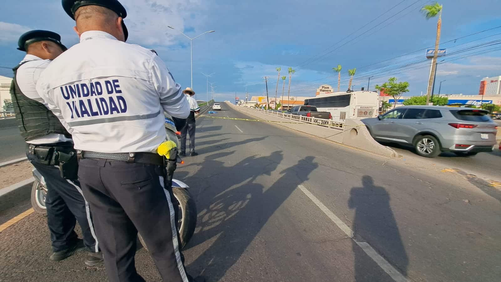 Agentes de vialidad resguardan la zona del accidente