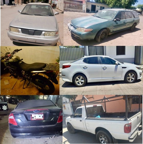 Vehículos recuperados por la Policía Municipal en Culiacán