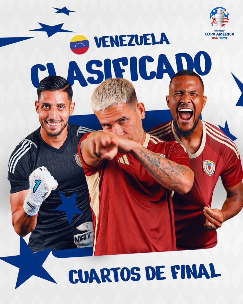 Venezuela clasifica a los cuartos de final en Copa América 2024