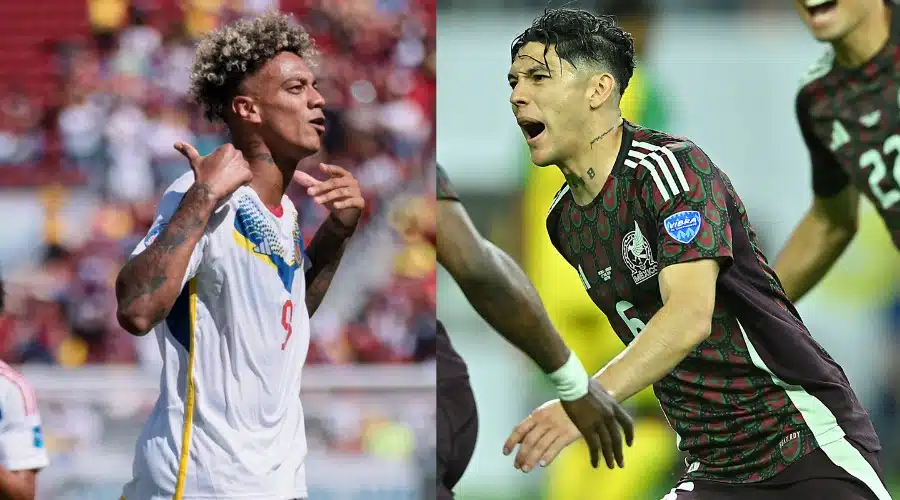 2 jugadores uno de Venezuela y otro de México, Gerardo Arteaga, en la Copa América
