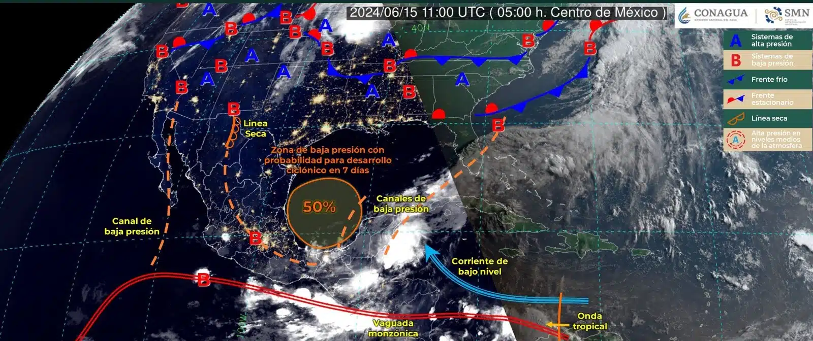clima imagen satelital 15 de junio