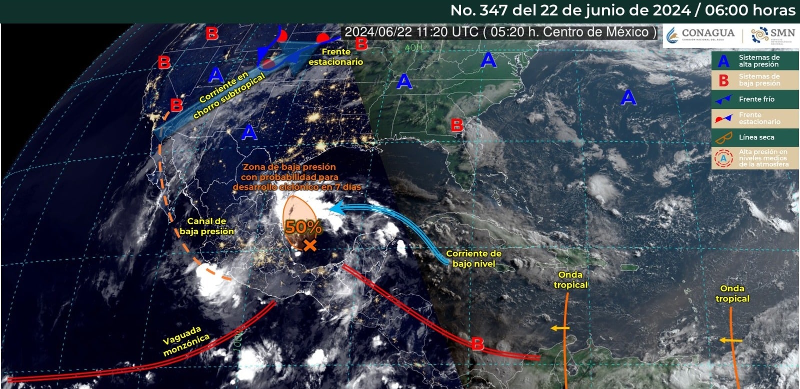 Mapa del clima México junio