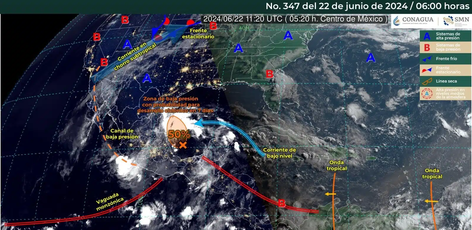 Mapa del clima México junio