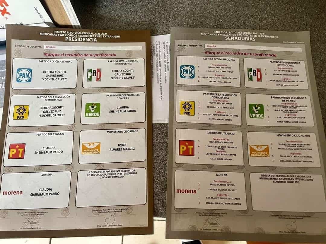 Boletas de elecciones 2024