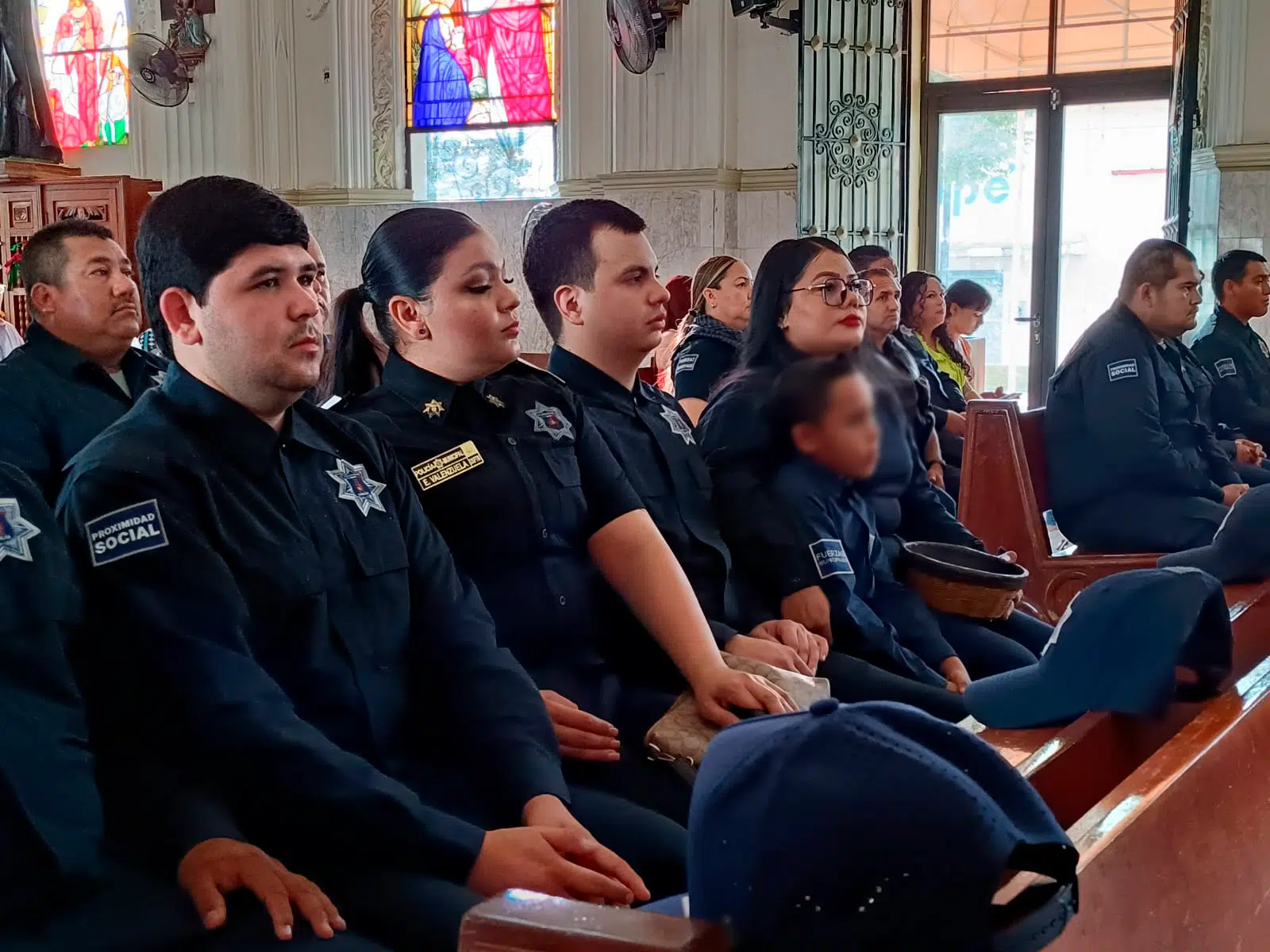 Policías en Salvador Alvarado acuden a misa de acción de gracias