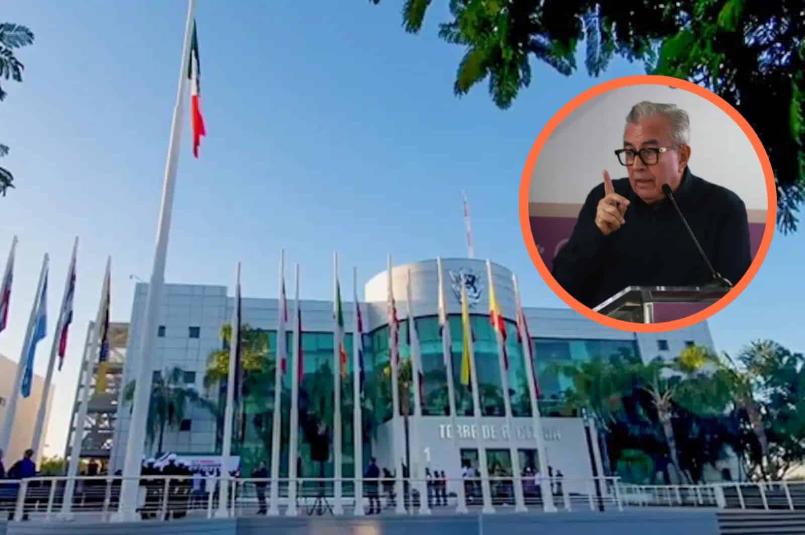 gobernador de Sinaloa, Rubén Rocha Moya (circulo) y UAS