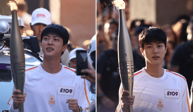 A 12 días de los Juegos Olímpicos, Jin de BTS hace recorrido con la antorcha de París 2024