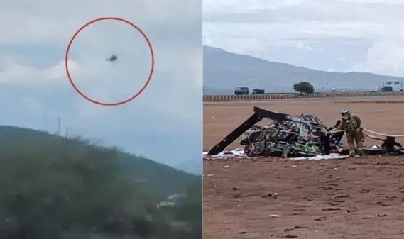 Helicóptero se desploma en Atoyac, Jalisco, y deja 4 lesionados