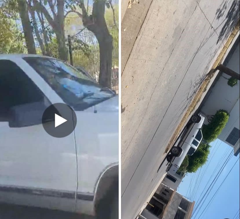 Camioneta blanca en la que se encontraba el sujeto que acosó a la joven en Los Mochis