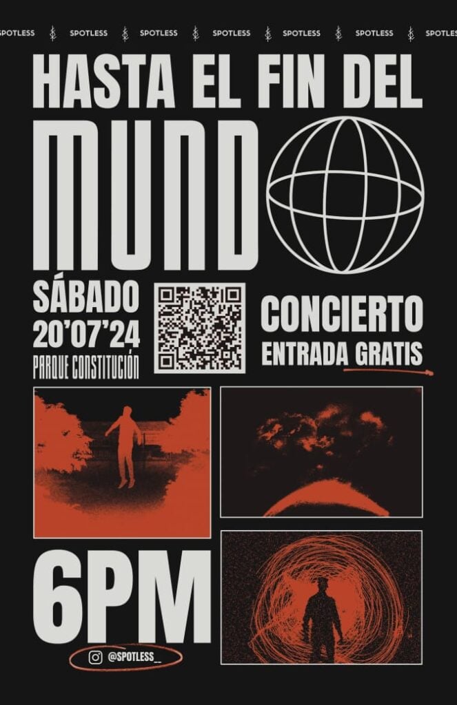 Afiche del concierto Hasta el fin del mundo de Spotless en Culiacán