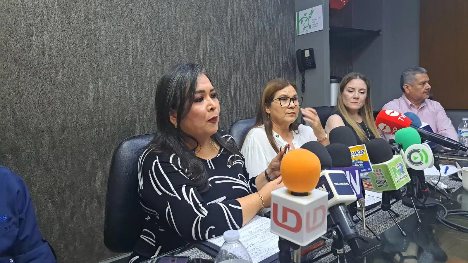 Ana Ayala Leyva, diputada federal de Morena, en conferencia de prensa con los medios de comunicación